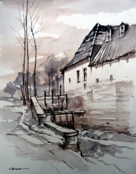 Watermill in East-Flanders (Belgium)