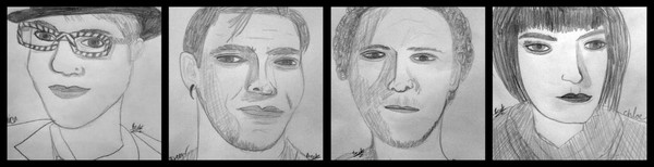 Sketch of Monica, Drew, Mikey and Chloe
