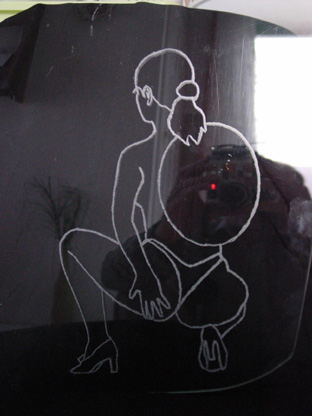 lady on glass