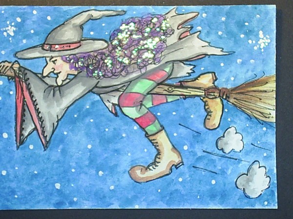witch on broomstick