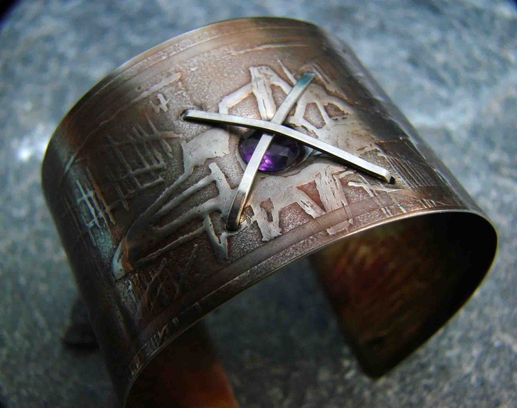 Wearable Art,  Sterling  Bracelet Art- Fashion .Mirek Gomolk Art Line Studio