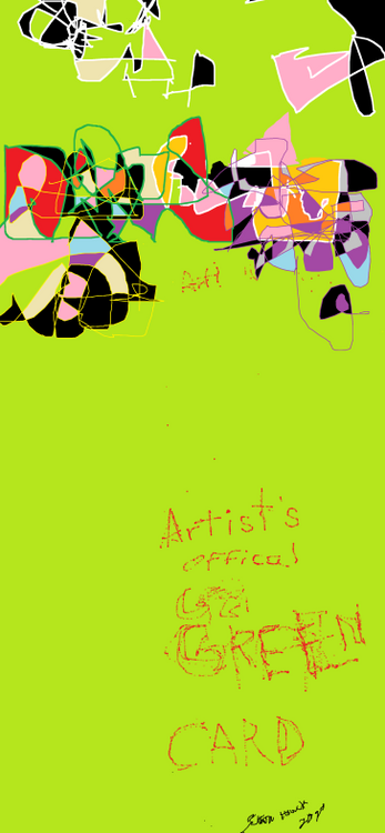 Elton's OFFICIAL ARTISTS GREEN CARD...digital art,,,(c) 2020 elton houck