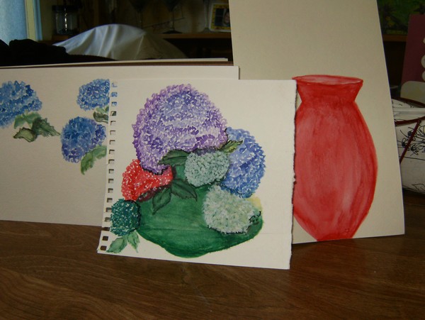 green vase with flowers...trying to save it