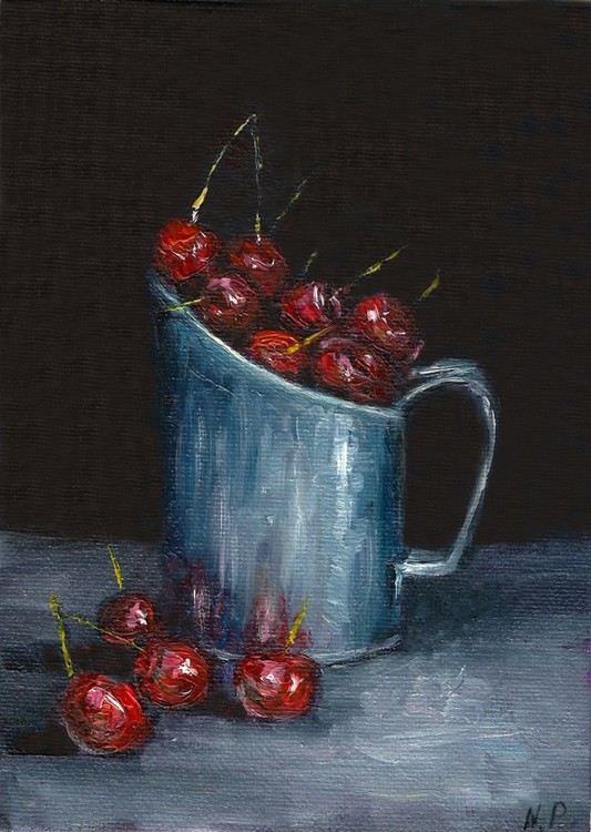 Cherries kitchen painting