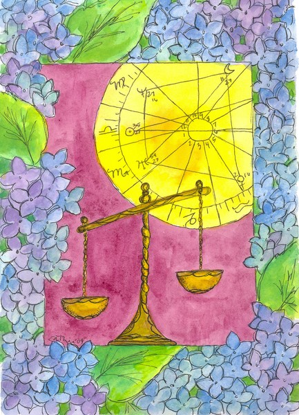 Libra Star Sign Watercolor