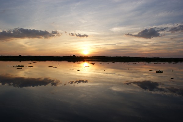 Sunset over Lake Helen blazes