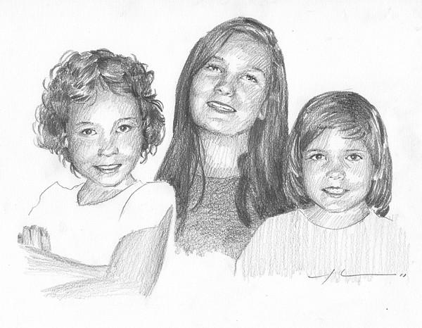 three sisters drawing by mike theuer | ArtWanted.com