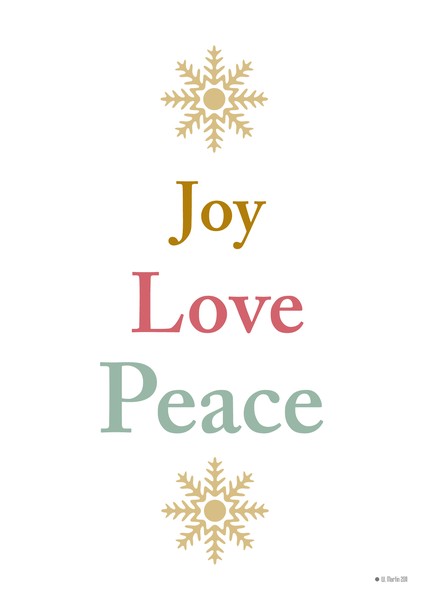 Joy Love Peace Christmas Card