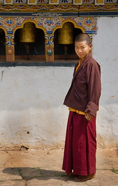 Monk and Prayer Wheel