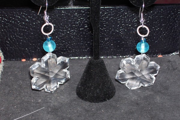 Snowflake Earrings on Sterling Earwires