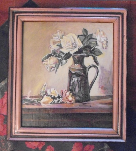 Still life with yellow roses