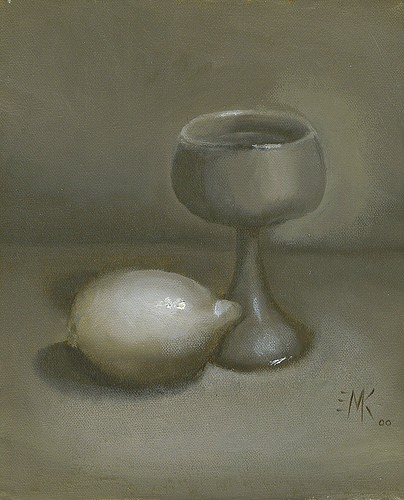 tone still life of wooden cup