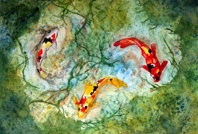 Koi At Play -- Original is SOLD