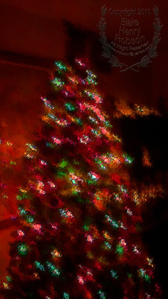 Christmas tree, ornaments, tinsel & colorful light