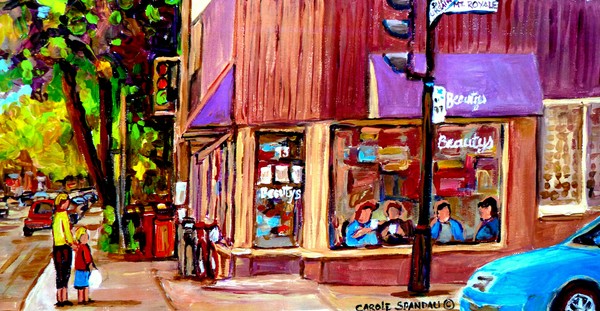 BEAUTY'S RESTAURANT WITH BLUE CAR