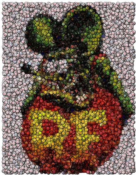 Rat Fink Bottle Caps Mosaic 