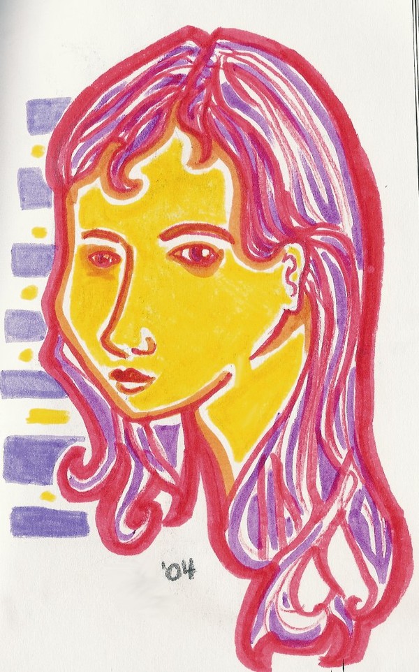 Girl in markers