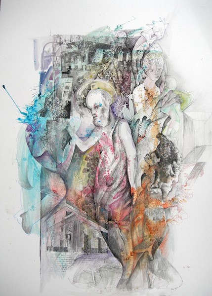 Serie ISLA AL SUR XIX. Técnica mixta sobre cartulina. 70 x 50 cms. Año 2007