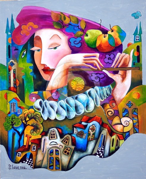 Muse with flute.