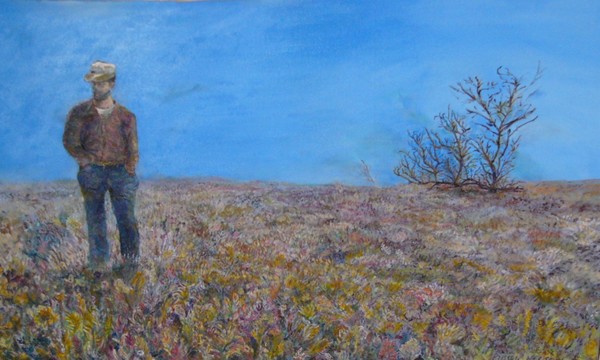 Man Walking in a Field