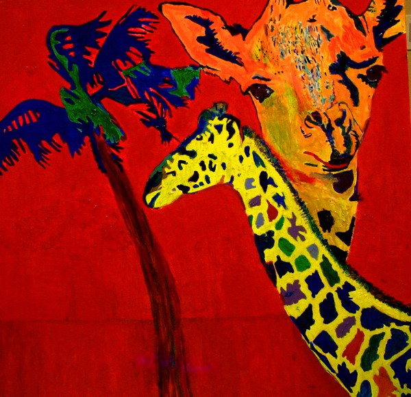 Large Neon Animal Giraffe