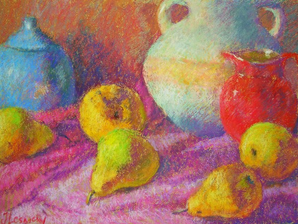 Still life with pears