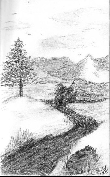 charcoal country stream
