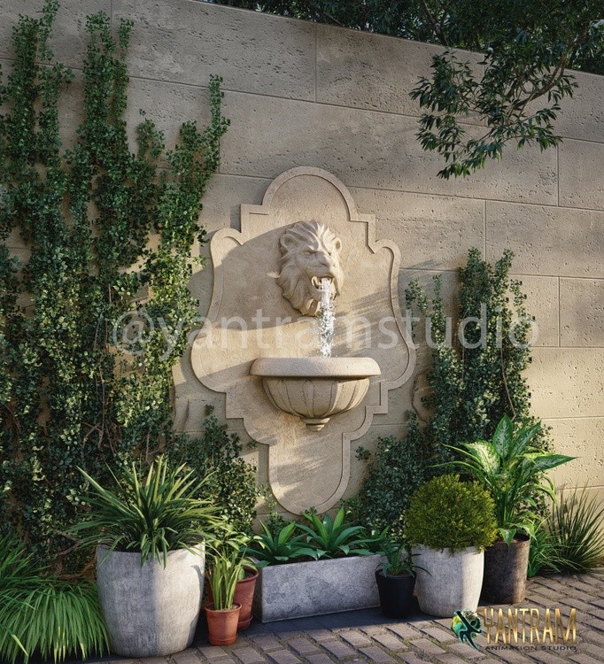 3D product modeling service of lion head fountain orlando florida