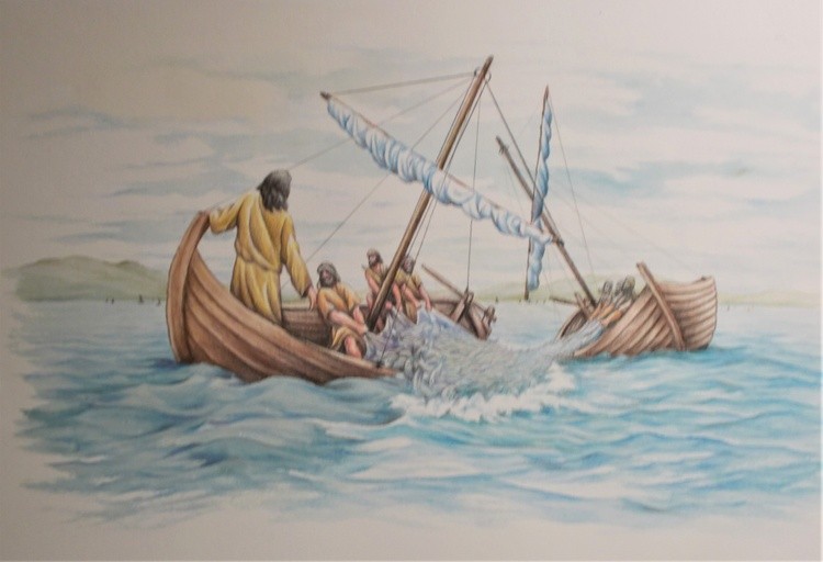 Jesus and the draught of fishes