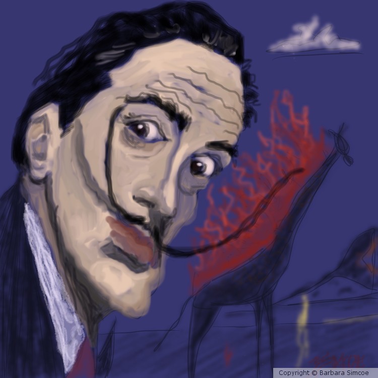 Dali with his burning giraffe