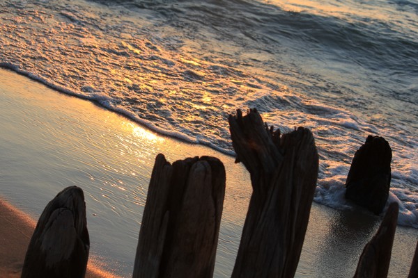 Breaking Waves at Sun Set