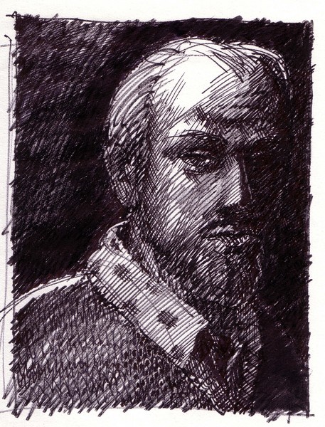 man in a ikat shirt