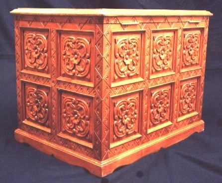 NATURES FINESSE Hand Carved & Inlaid Wooden Chest