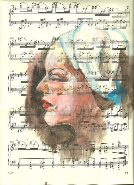 portrait on sheet music