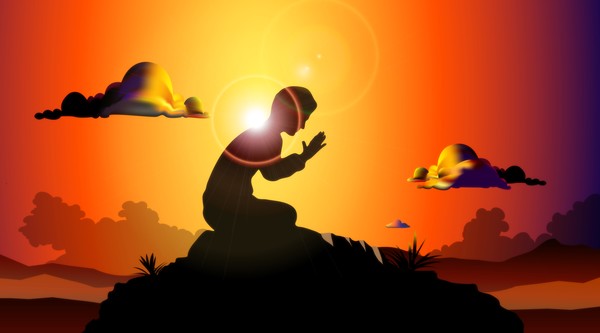 Praying At Sunset