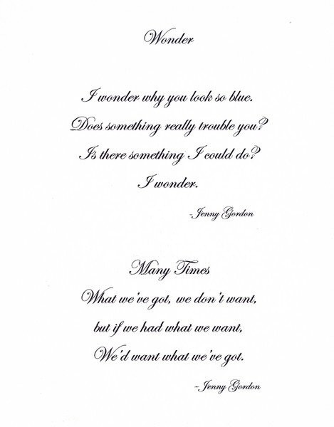 I WONDER, POEM