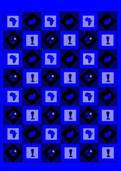 Collage in blue Symbolizing the 2010 FIFA World Cup South Africa