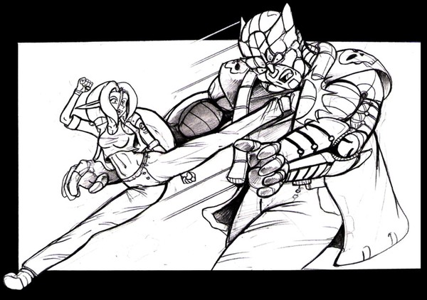 Jumping back sidekick!