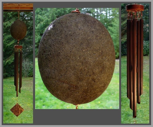 Wind Chime Pacific Beach Stone Aged Copper