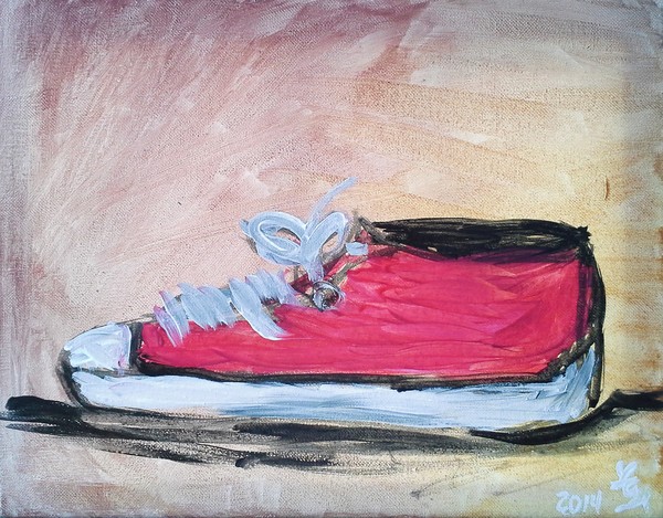 red tennis shoe