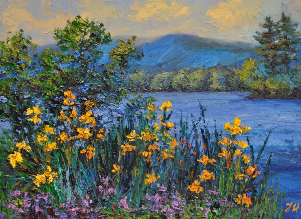 Yellow irises.