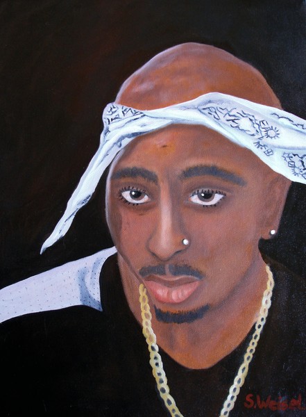 Tupac Shakur Portrait by Sherry Weisel | ArtWanted.com