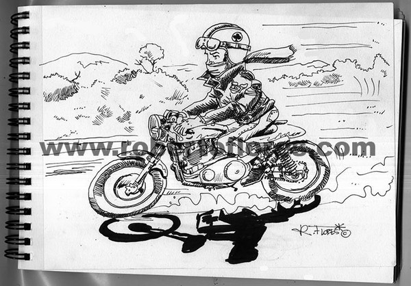 Cafe Racer motorbike illustration 2