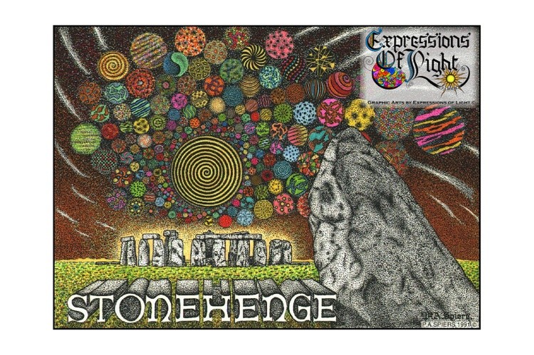 ExpoLight-Graphic-Arts-Stonehenge-Vortex-1991-0001 (Pen-&-Ink-Coloured-SP)