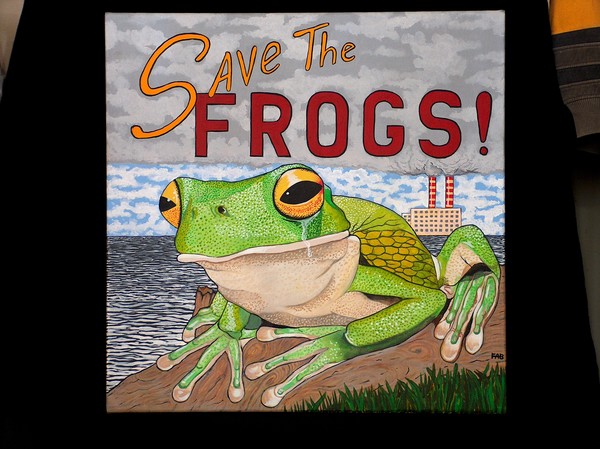 save the frogs poster contest on canvas.