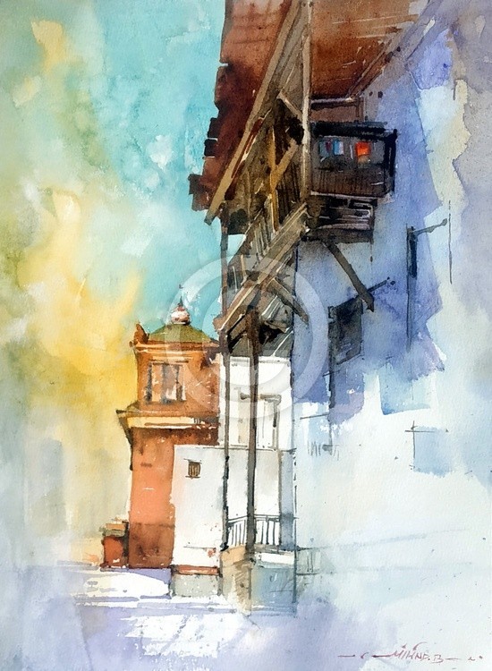Neneghat Pune - Plein Air Watercolor Painting By Milind Bhanji