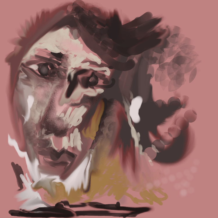 face in pink