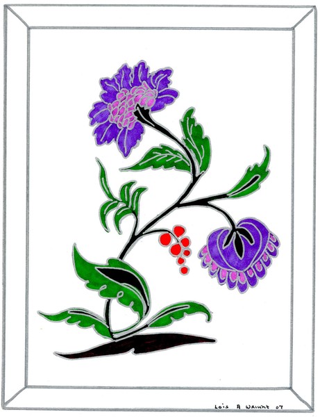 stained glass - victorian flower design