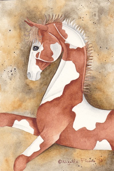Rearing Chestnut Foal On Terra