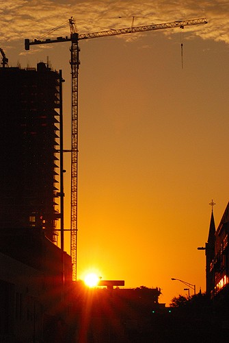 Tower Crane at Sunrise